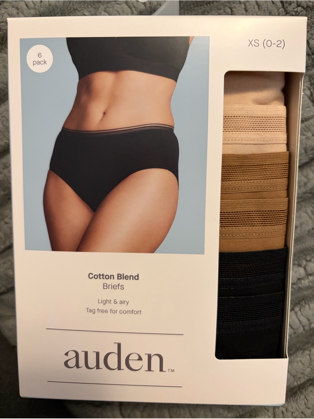 Auden Cotton Blend Briefs - Neutral & Black (6-Pack)